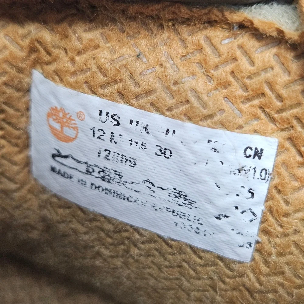 Timberland 12809 Toddler 12M Wheat Nubuck Leather 6 Inch Premium Waterproof Boot